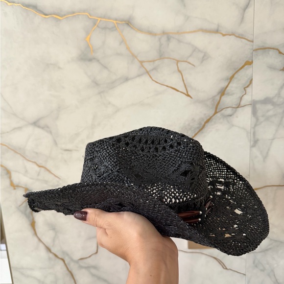 Black Woven Cowboy Hat - Picture 3 of 5